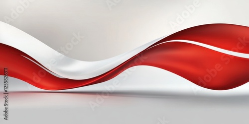 Free Download Abstract Red and White Wave Design: Elegant Flowing Curves, Modern Art Background - GFXLoad