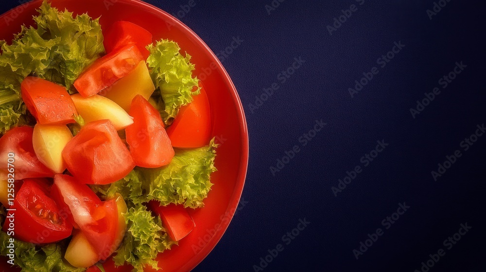 Fresh and Colorful Salad Arrangement With Vibrant Vegetables on a Dark Background Fresh and Colorful Salad Arrangement With Vibrant Vegetables on a Dark Background