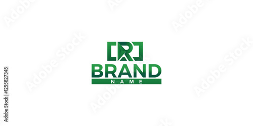 Gradient Green Letter R Abstract style Brand Logo