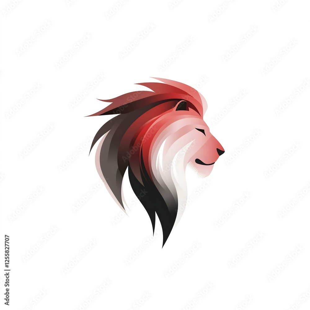Fototapeta premium Tête de lion rouge et noir pour un logo