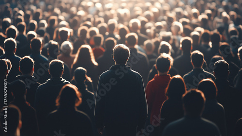 Wallpaper Mural Standing out from the crowd  - Concept of Leadership, Individuality, and Success, feeling different and unique Torontodigital.ca