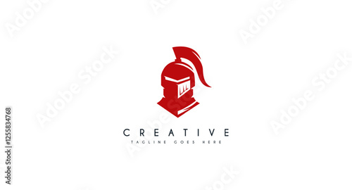 helmet of the Spartan warrior symbol, emblem. Spartan helmet logo, illustration of spartan, Spartan Greek gladiator helmet armor flat vector icon