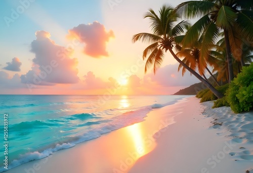 View of breathtaking beach and natural landscape