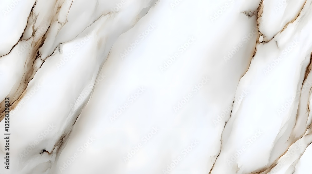 Fototapeta premium Elegant White Marble Surface with Subtle Brown Veins and Texture