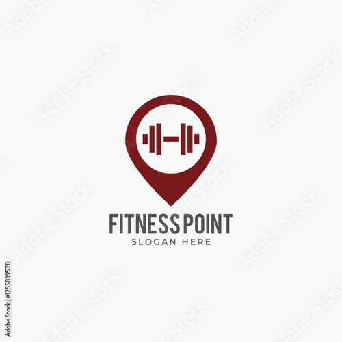 Fitness point, health, point, gym, location logo fully editable vector template