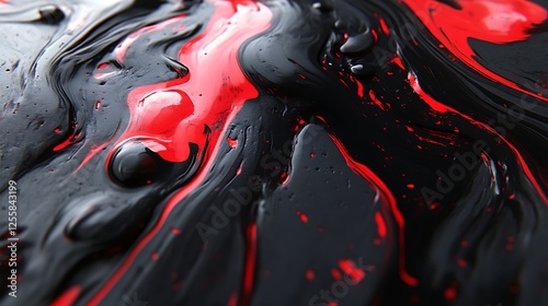 Abstract Red And Black Liquid Swirls photo