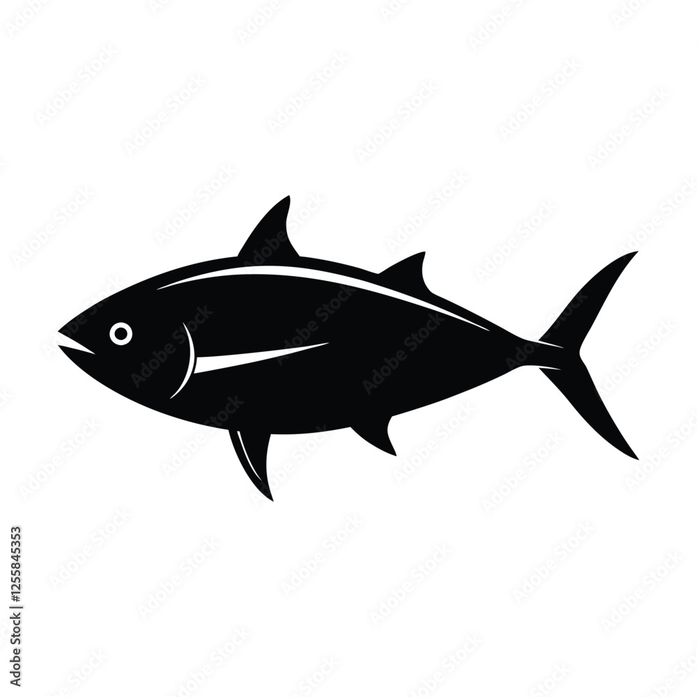 fish vector illustration silhouette on white background. fish vector illustration silhouette on white background.