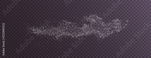 Realistic salt and flour powder, scattered grains, crushed crystals, baking texture, falling dust and sugar splash, seasoning concept on transparent background 