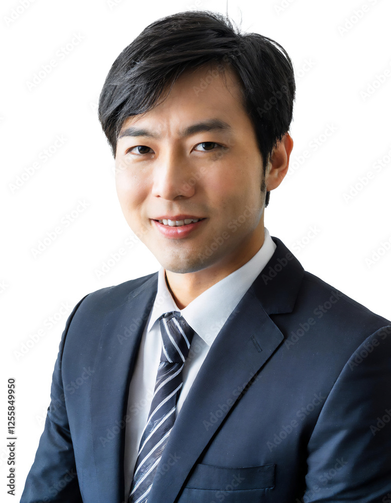 Portrait of only one Man. White Background. Portrait of only one Man. White Background.