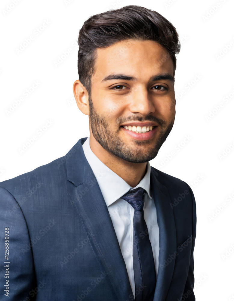 Portrait of only one Man. White Background. Portrait of only one Man. White Background.