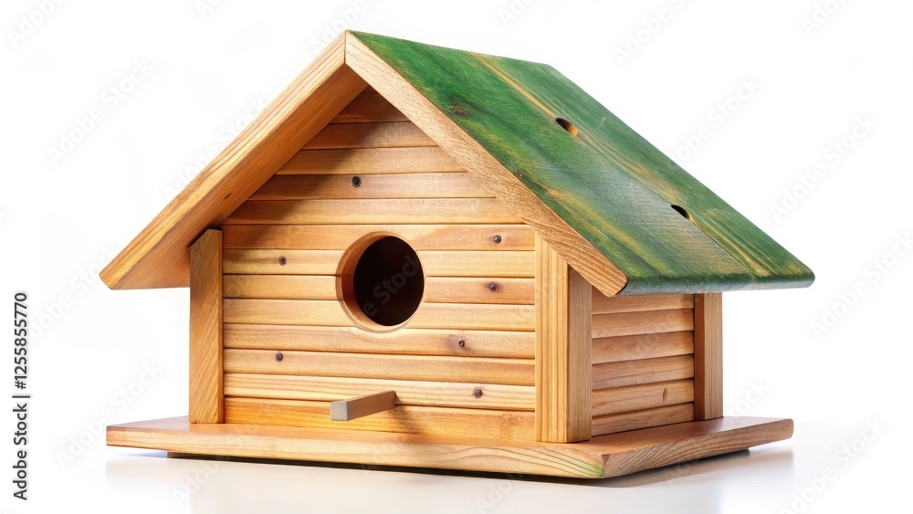 Wooden Birdhouse on White Background Wooden Birdhouse on White Background