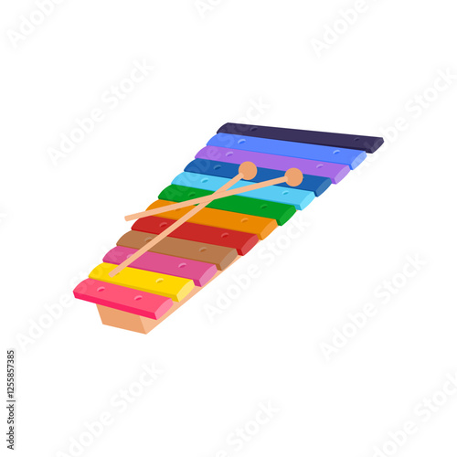 Xylophone, Kindergarten Vector Illustration