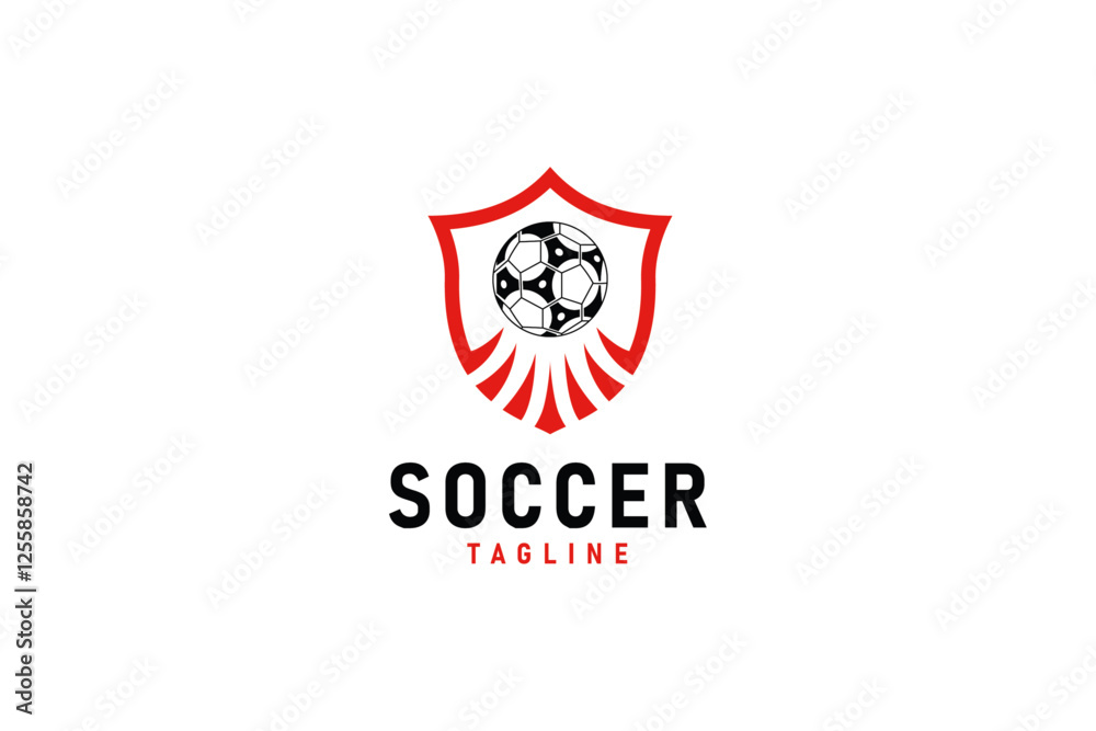 football logo with shield shape combination in flat design style football logo with shield shape combination in flat design style