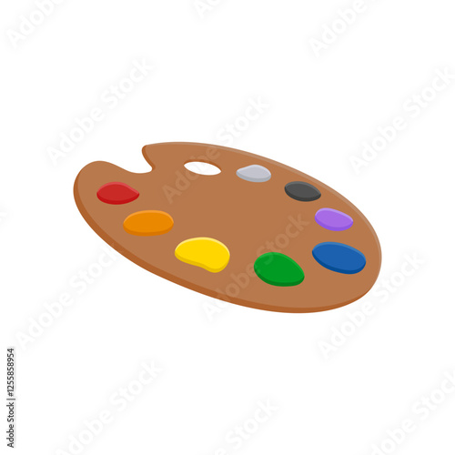 Paint Palette, Kindergarten Vector Illustration