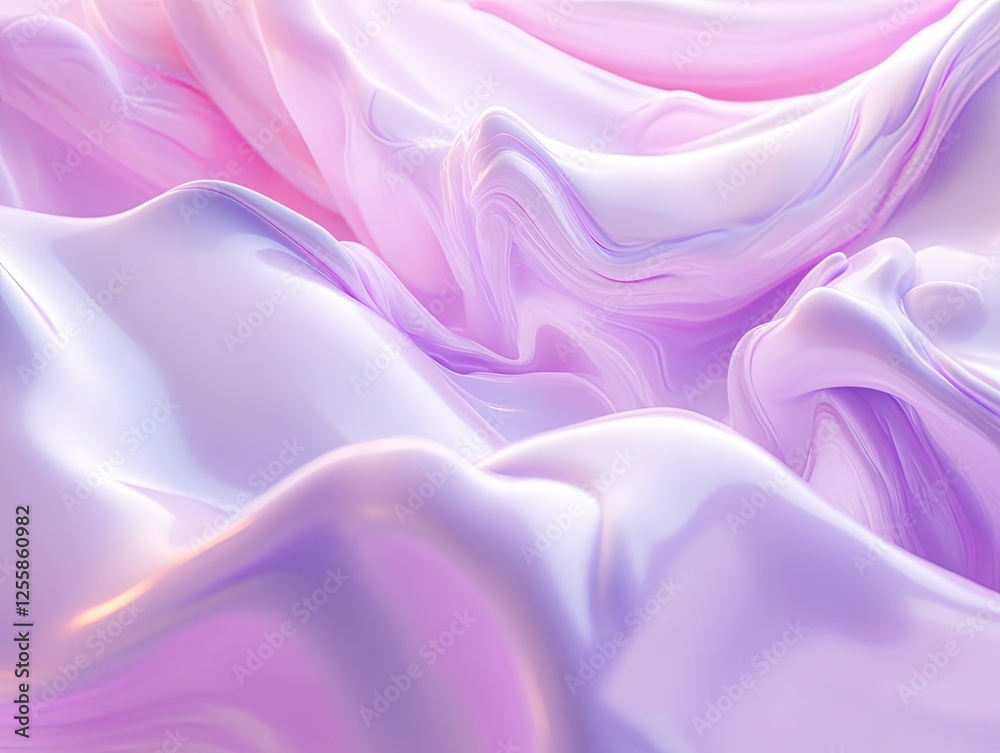 Obraz premium Elegant Abstract Silk Waves in Pastel Pink and Lavender Colors
