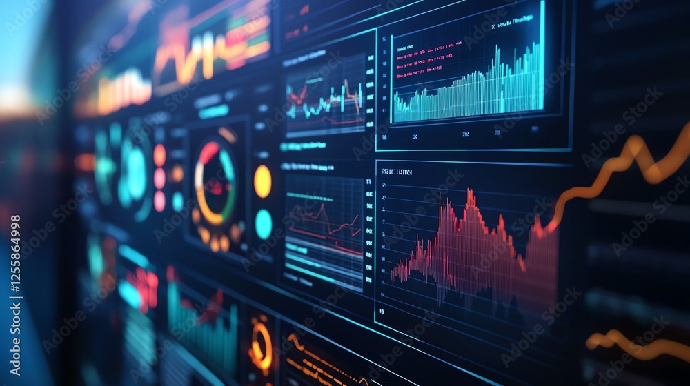 Fototapeta premium Predictive analytics dashboard displaying consumer trends