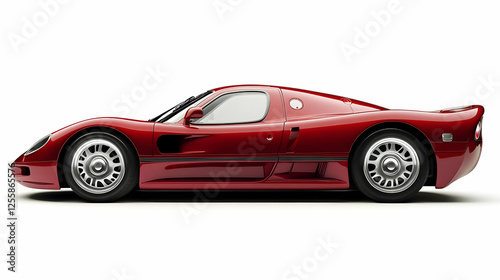 3D Render Red Sports Car Illustration - Automotive Design