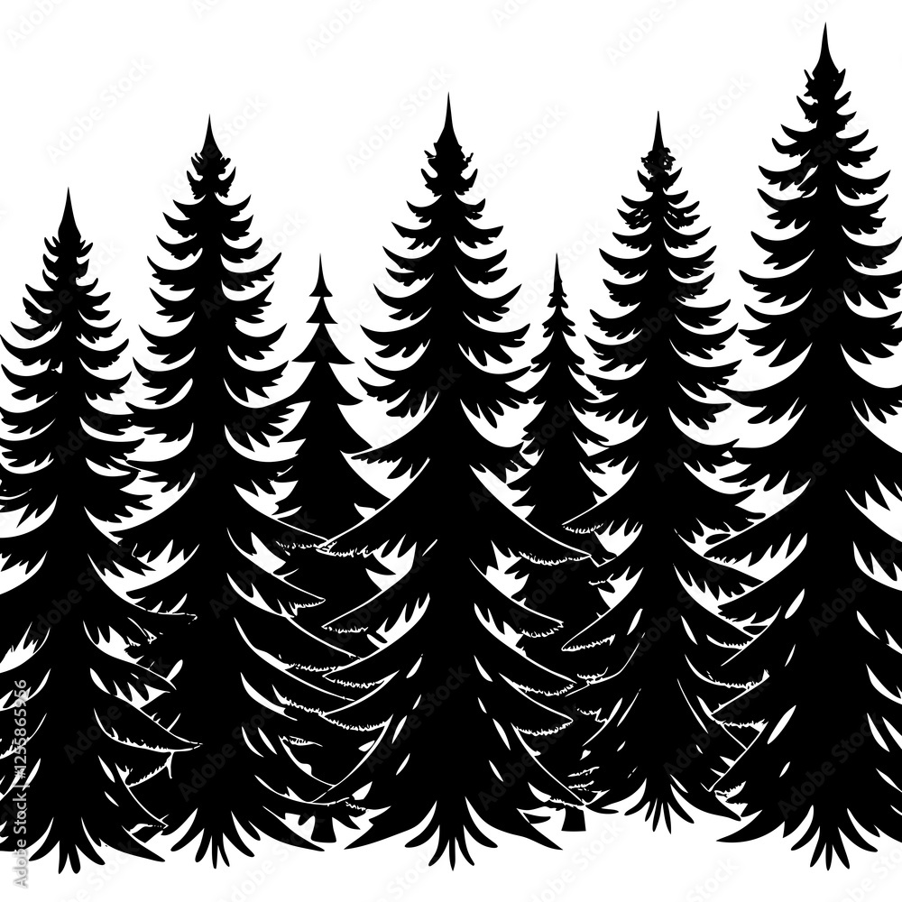Fototapeta premium seamless pattern with trees