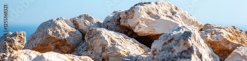 Coastal Rock Formation: Beige and White Stones