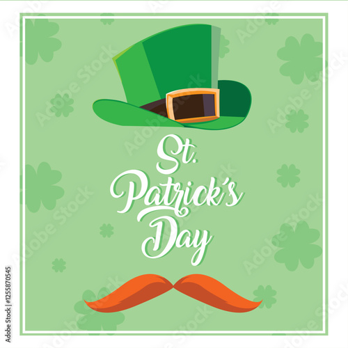 Vector image of a green hat with a St. Patrick's Day sign