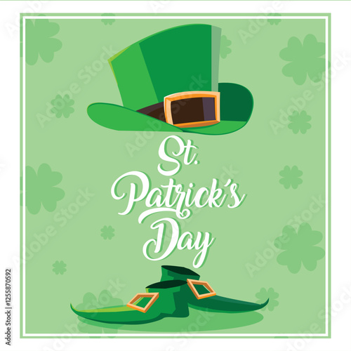 Vector image of a green hat with a St. Patrick's Day sign