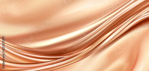 A silky, flowing rose gold fabric background, evoking softness and luxury with smooth folds and gentle lighting