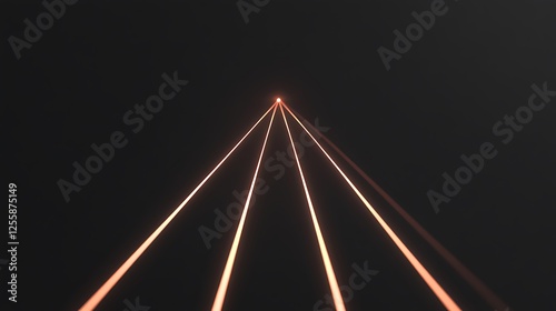 Glowing lines converge, dark background, future tech