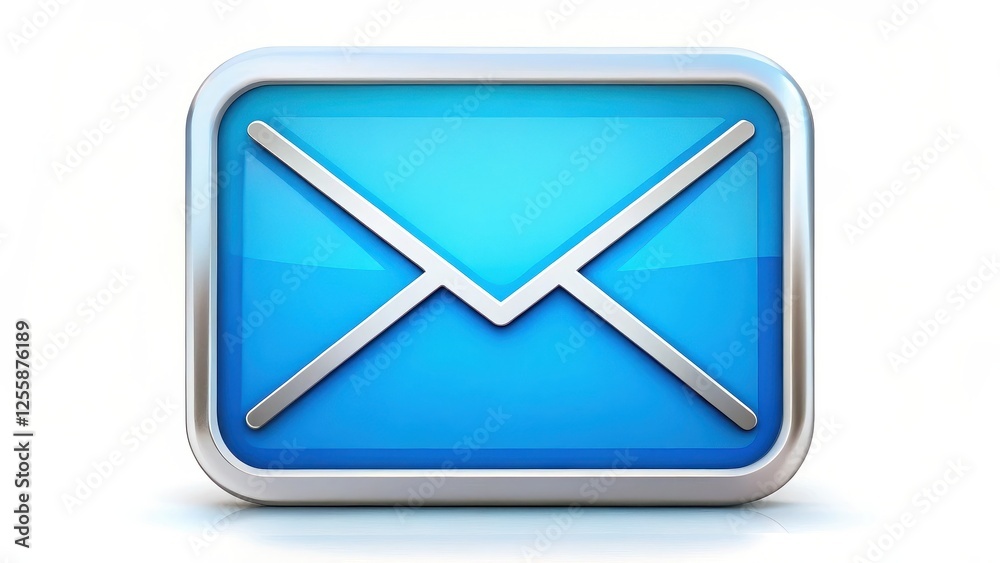 Blue Email Icon on White Background Blue Email Icon on White Background