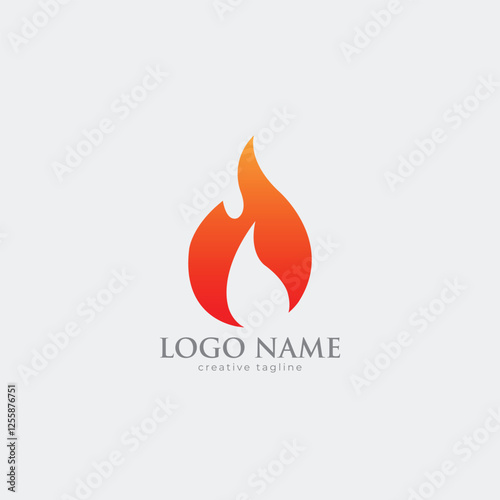 Fire flame logo fully editable vector template