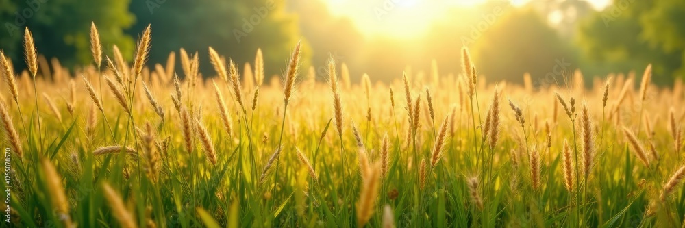 Dense thicket of tall grass swaying in the wind, earthy tones, nature, meadow Dense thicket of tall grass swaying in the wind, earthy tones, nature, meadow