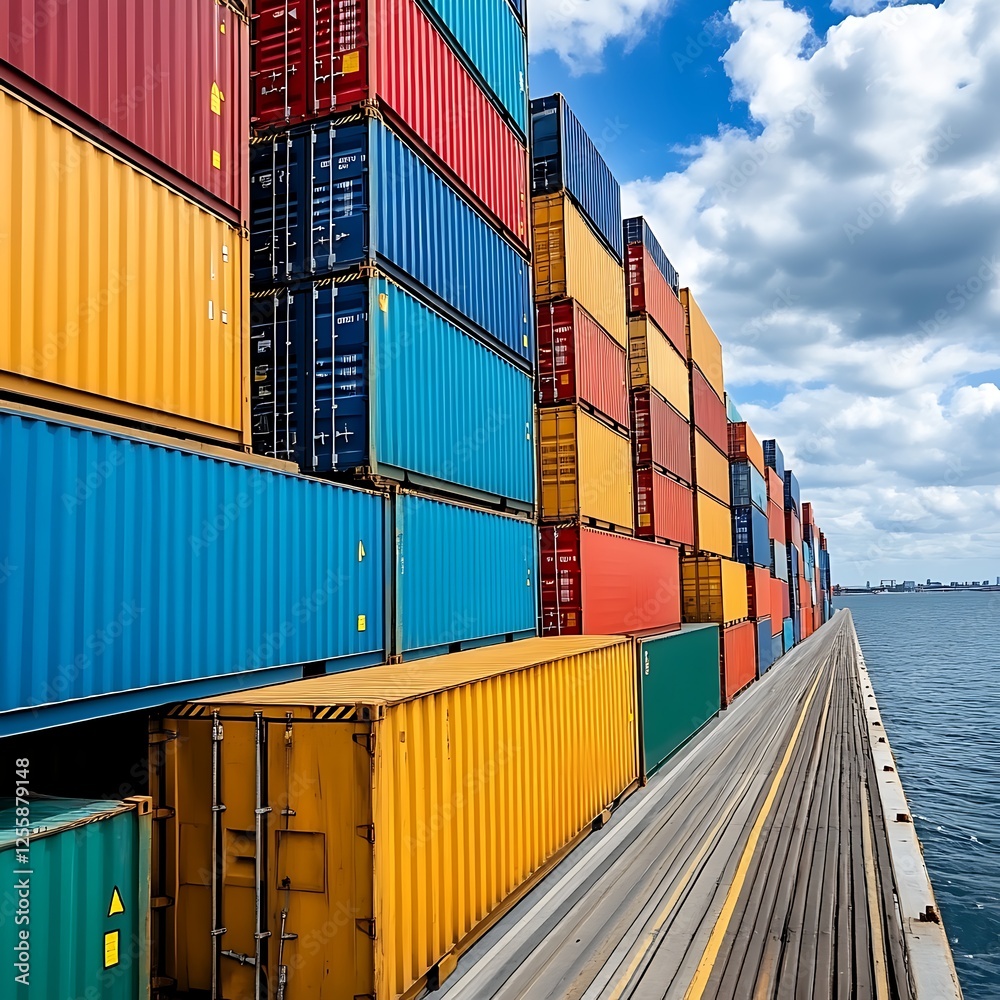 Fototapeta premium Enhancing marine logistic security at port advanced shipping manifest verification strategies