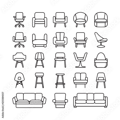 Chair silhouettes are minimalist outlines that capture a chair’s essential form using clean, They transform everyday seating into timeless, iconic image perfect for graphic design, branding, 