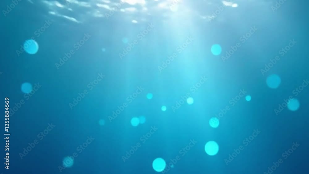 Underwater Bubbles with Sun Rays Background Scene Underwater Bubbles with Sun Rays Background Scene