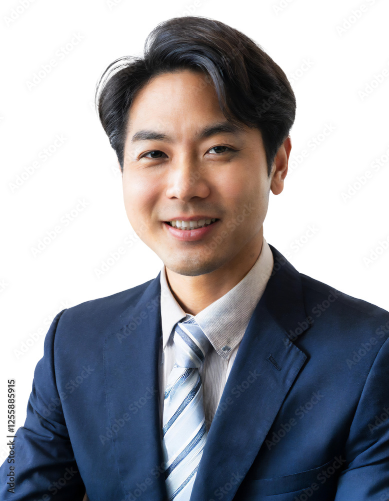 Portrait of only one Man. White Background. Portrait of only one Man. White Background.