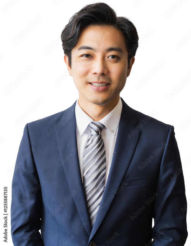 Portrait of only one Man. White Background. Portrait of only one Man. White Background.