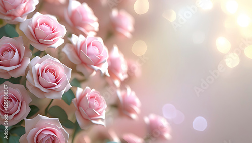 Wallpaper Mural Elegant Soft Pink Roses with Dreamy Bokeh Background Torontodigital.ca