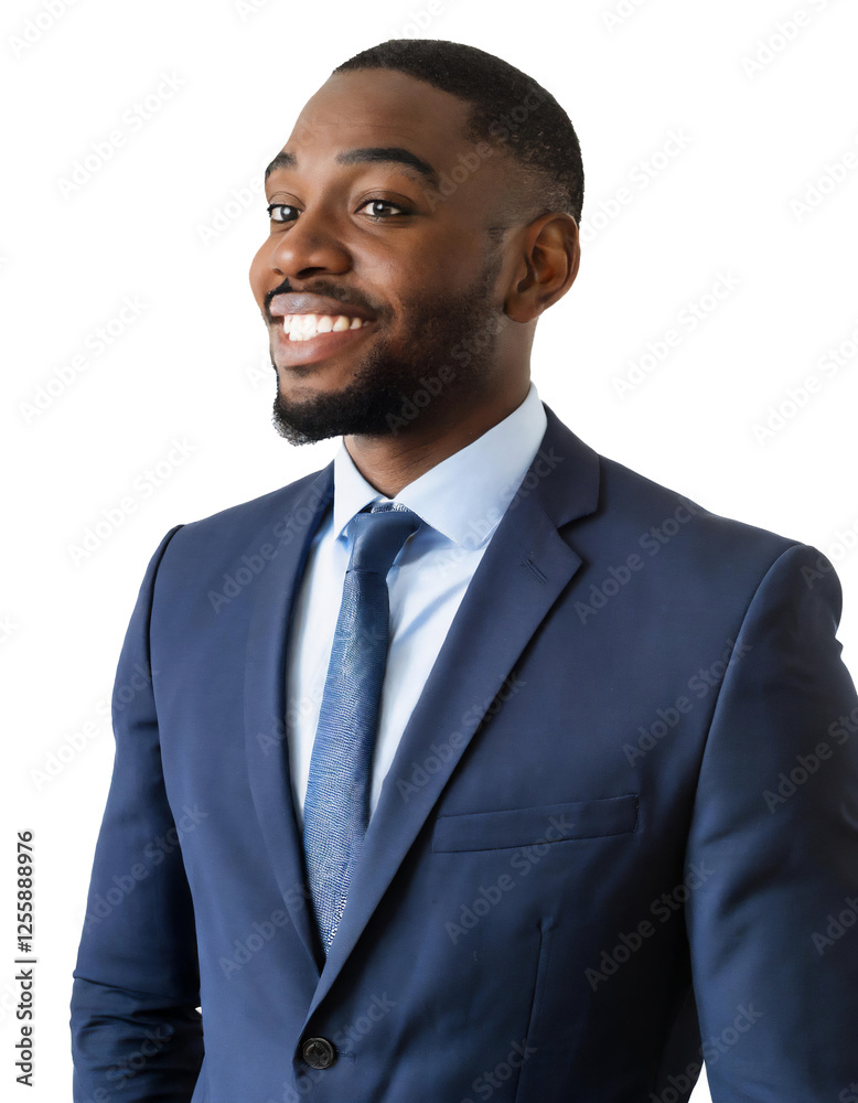 Portrait of only one Man. White Background.