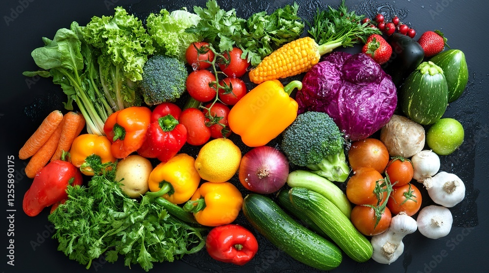 Variety of Fresh Fruits and Vegetables for Healthy Eating Variety of Fresh Fruits and Vegetables for Healthy Eating