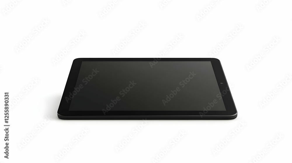 3D Illustration - Black Tablet on White Background, Device, Technology, Communication 3D Illustration - Black Tablet on White Background, Device, Technology, Communication