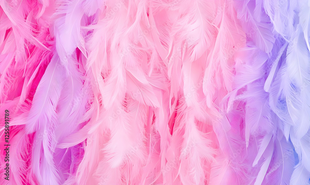 Fototapeta premium Soft Pink and Purple Feathers Background for Creative Projects