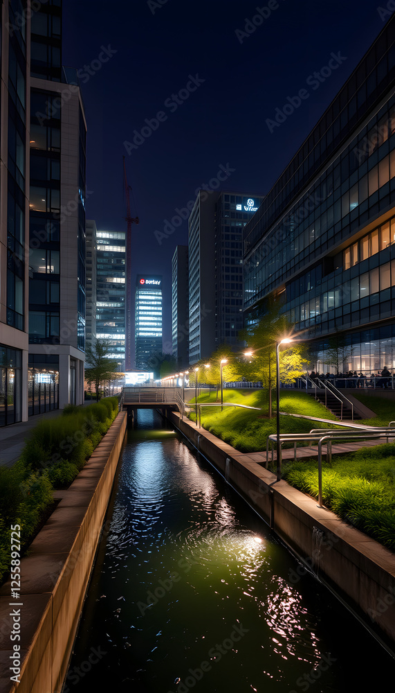 Fototapeta premium Modern urban wastewater treatment plant, smooth light. with white shades