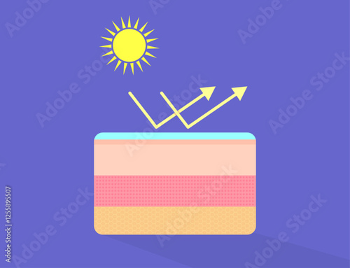 sun protection for healthy skin layer flat design