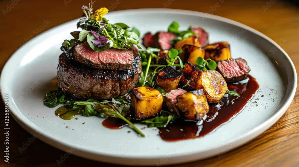 Artfully plated nutrient-dense meals on a wooden table in soft natural light top-down view culinary photography Artfully plated nutrient-dense meals on a wooden table in soft natural light top-down view culinary photography