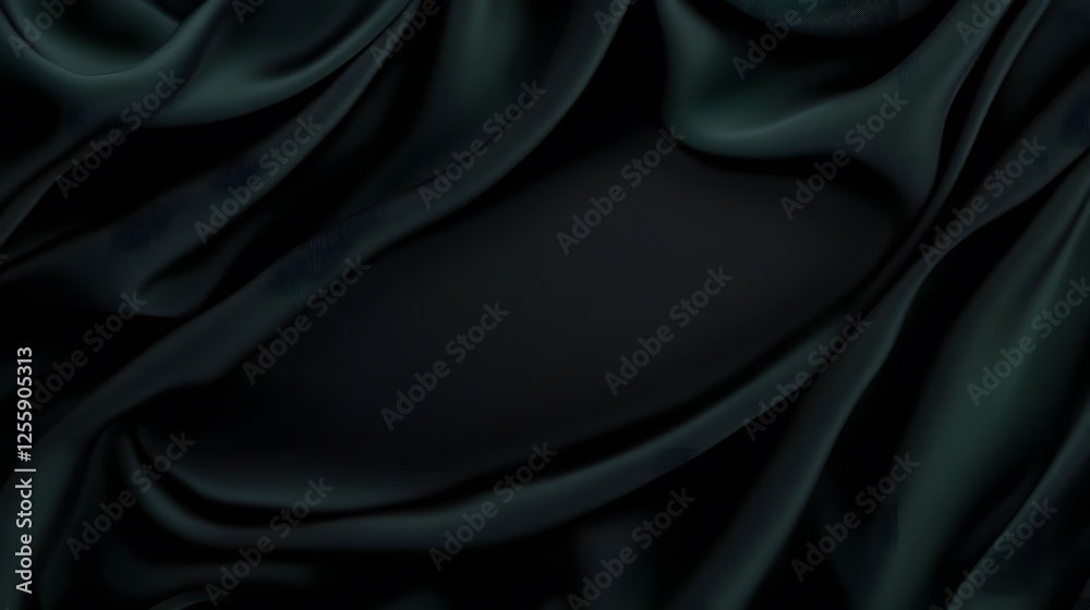 Fototapeta premium Elegant abstract dark green satin fabric creating a dreamy texture