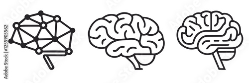  brain icon. neuroscience vector,
