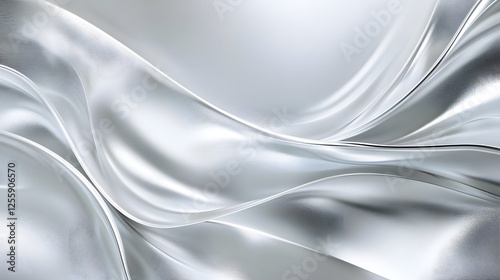 Abstract silver waves create a smooth and elegant backdrop