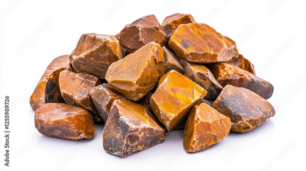 Close-Up of Beautiful Brown and Yellow Natural Stones Piled Together in Various Shapes and Sizes Close-Up of Beautiful Brown and Yellow Natural Stones Piled Together in Various Shapes and Sizes