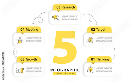 Timeline Creator infographic template. 5 Step timeline journey, calendar Flat simple infographics design template. presentation graph. Business concept with 5 options, gantt vector illustration.