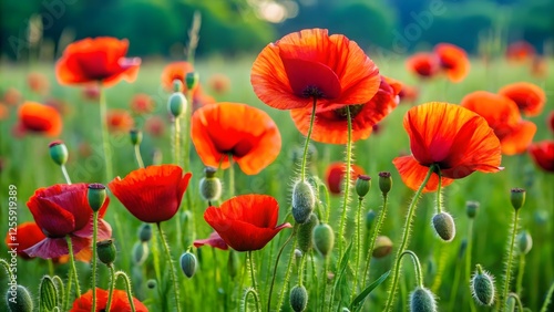 Red Poppies in a Field