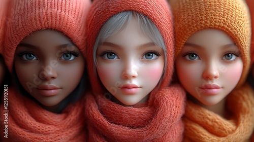 Cozy Knitted Socks in Pink, Coral, and Orange Hues